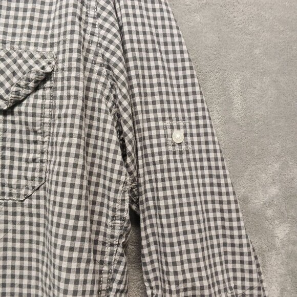 PD & C Shirt Men's Size MEDIUM Button Up Shirt Check 100% Cotton Flap Pockets - Picture 8 of 12